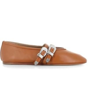 Le Monde Beryl Buckle-Strap Ballet Flats - Brown