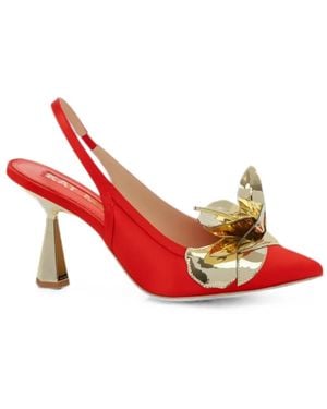 Kat Maconie Escarpins Tamannah À Bride Arrière Et Fleurs - Red