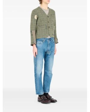 Maison Margiela Virgin-Wool Cardigan - Blue