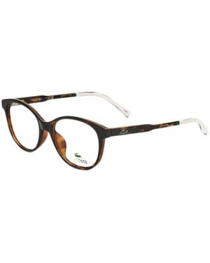 Lacoste Tortoiseshell-Effect Round-Frame Glasses - White