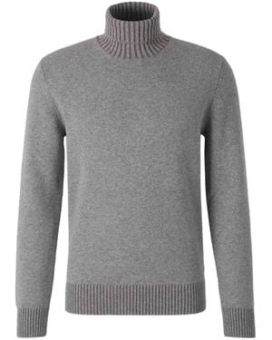 Gran Sasso Ribbed-Knit Roll-Neck Jumper - Grey