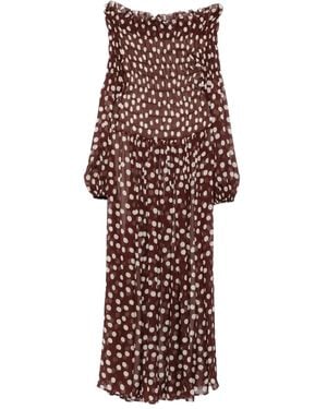 Raquel Diniz Off-Shoulder Dress - Brown