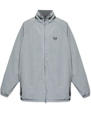 Balenciaga Checked Zip-Up Jacket - Grey