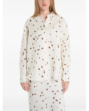 Samsøe & Samsøe Hemd Mit Abstraktem Print - Weiß