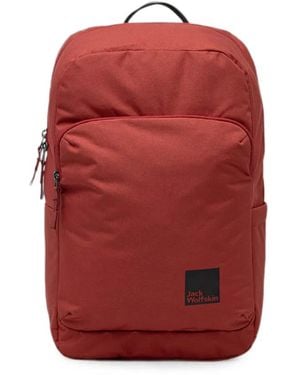 Jack Wolfskin Taubenberg Logo-Patch Zip-Fastening Backpack - Red