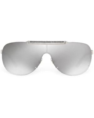 Versace Pilot-Frame Semi-Rimless Sunglasses - Gray