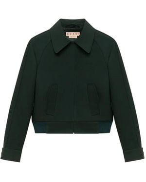 Marni Piping-Detail Raglan-Sleeve Jacket - Green