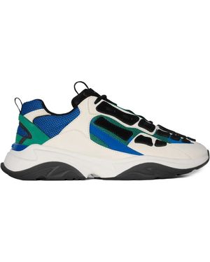 Amiri Bone Runner Appliquéd Leather And Mesh Low-top Trainers - Multicolour