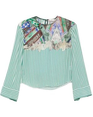Hui Milano Jasmin Stripe-Print Shirts - Blue