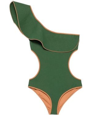 Johanna Ortiz Coastal Dream Ruffled-Detail Swimsuit - Green