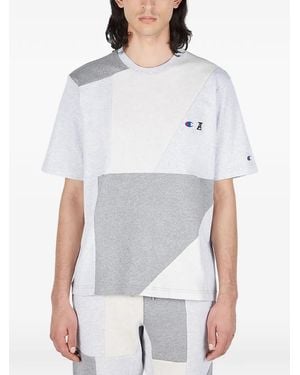 ANREALAGE Logo-Embroidered Paneled T-Shirt - White