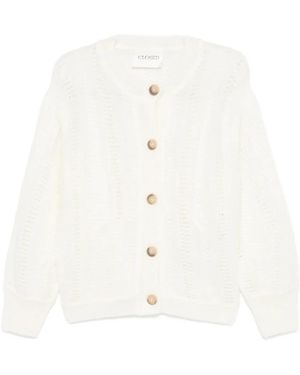 Closed Cardigan Girocollo - Bianco