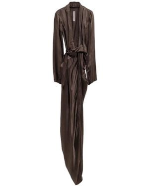 Rick Owens Self-Tie Belt Asymmetric Dress - Brown