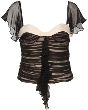Stolen Stores Ruffled Ruched Top - Black