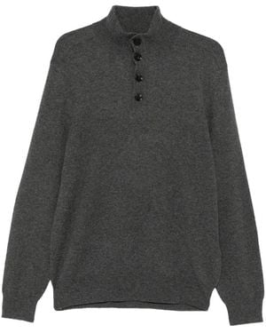 Brioni Mock-Neck Sweater - Gray