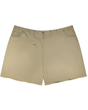 LỰU ĐẠN Maxi Raw-Edge Shorts - Natural