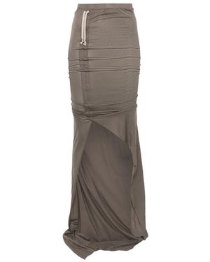 Rick Owens Soft Edfu Slit-Detail Maxi Skirt - Gray
