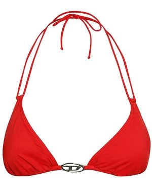 DIESEL Haut De Bikini À Plaque Logo - Rouge