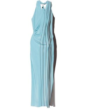 SIR. Striped Halterneck Maxi Dress - Blue
