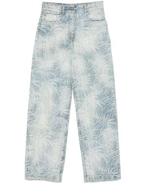 Palm Angels Vaqueros con palmeras en jacquard - Azul