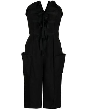 Philosophy Di Lorenzo Serafini Lace-Up Detail Strapless Playsuit - Black