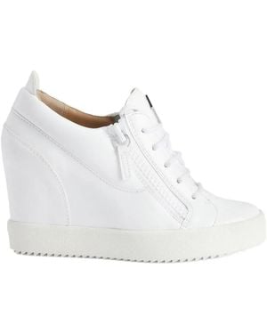 Giuseppe Zanotti Addy Lace-Up Wedge Trainers - White