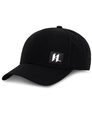 KARL LAGERFELD Logo-Plaque Baseball Cap - Black