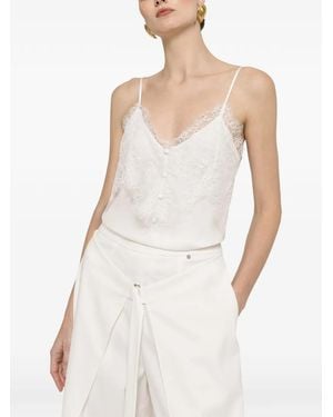 Nissa Blouse À Empiècements En Dentelle - White