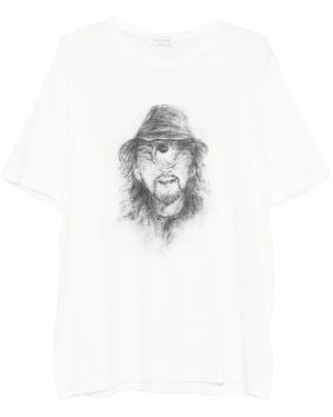 Yohji Yamamoto Sketch-Print T-Shirt - White