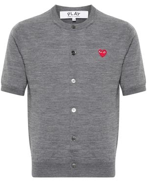 COMME DES GARÇONS PLAY Heart-Patch Wool Cardigan - Grey