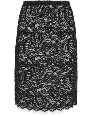 JNBY Lace-Embroidery Midi Skirt - Black