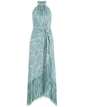 Cinq À Sept Teresa Midikleid Mit Paisley-Print - Blau