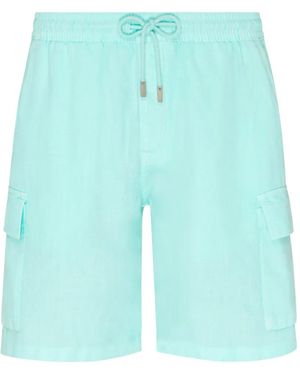 Vilebrequin Cargo-Pocket Linen Bermuda Shorts - Blue