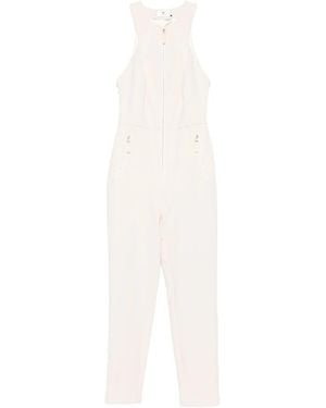 Elisabetta Franchi Zip-front sleeveless jumpsuit - Weiß