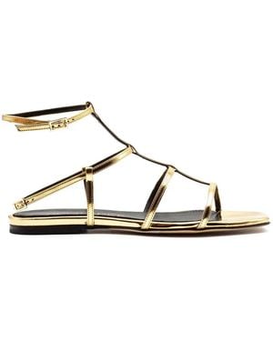 Julie Dee Metallic-Effect Strappy Sandals