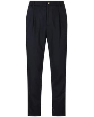 Montecore Elasticated-Waistband Tapered Trousers - Blue
