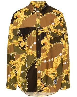 Versace Jeans Couture Chain Couture-Print Cotton Shirt - Yellow