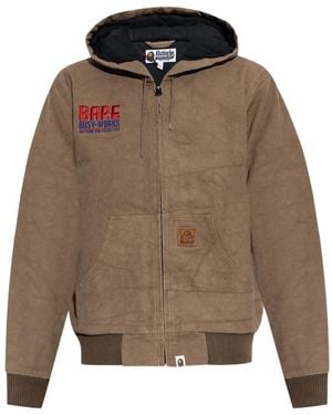 A Bathing Ape Veste À Logo Brodé - Marron