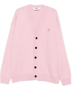 MSGM Cárdigan con detalle de rosa