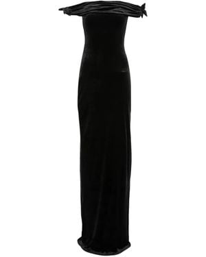 Twentyfourhaitch Zoran Off-Shoulder Bow-Detail Maxi Dress - Black