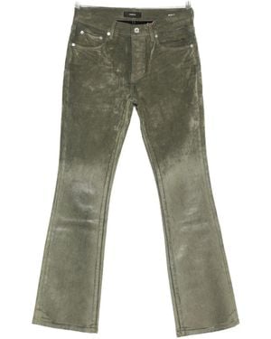 Purple Brand Flocked Flared Jeans - Green