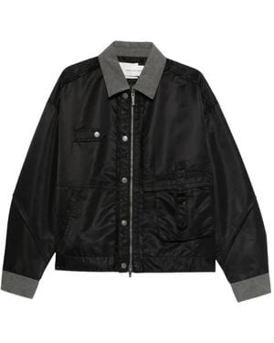 Feng Chen Wang Button-Details Bomber Jacket - Black