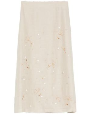 Lorena Antoniazzi Sequin-Embellishment Midi Skirt - White
