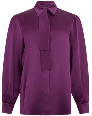Alberta Ferretti Seidenhemd Mit Schleifenkragen - Lila