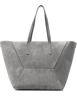 Brunello Cucinelli Sac Cabas À Empiècements En Daim - Grey