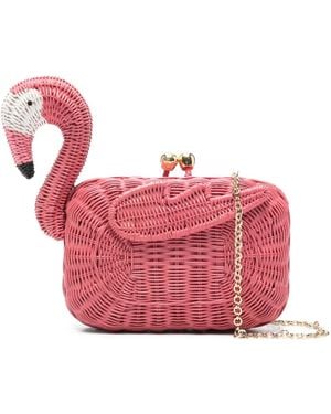 Serpui Nick Flamingo Clutch Bag - Pink