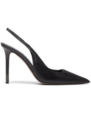 Brunello Cucinelli Monili-Detail Leather Slingback Pumps - Black