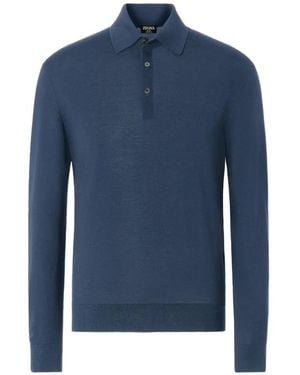 ZEGNA Light Trofeo 15Milmil15 Wool Polo Shirt - Blue