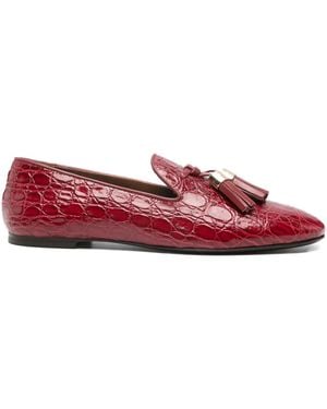 Giuseppe Zanotti Crocodile-embossed Tassel Loafers - Red