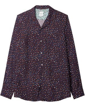 Paul Smith Screen Dance Print Camp-Collar Shirt - Purple